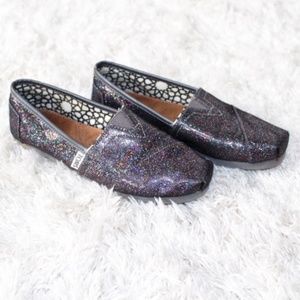 Toms rainbow glitter shoes size 5.5W
